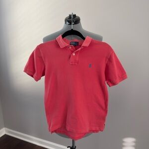 Ralph Lauren Red Short-Sleeve Pique Polo with Iconic Pony